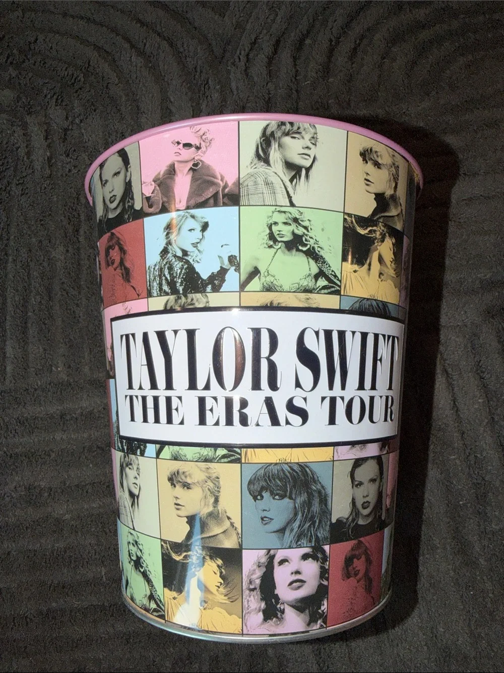 Taylor Swift The Eras Tour Pastel Photo Collage Waste Bin - Pink Accents